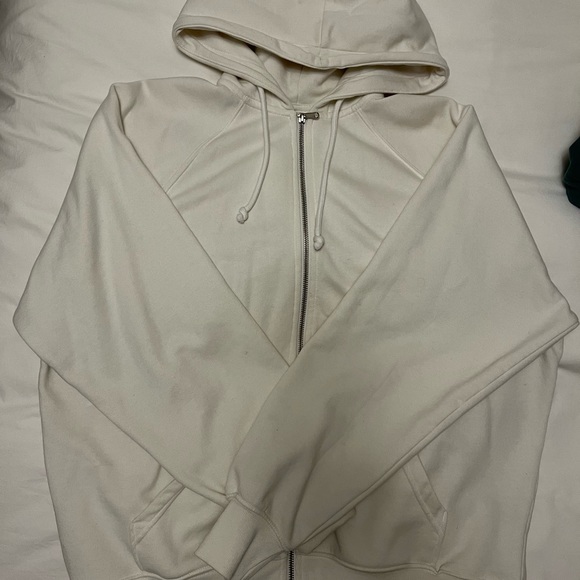 White oversized H&M womens zip up hoodies - Picture 1 of 1